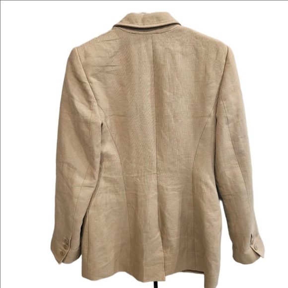 Women's KALLMEYER Beige Linen Blend Blazer Size 2 - Picture 4 of 9